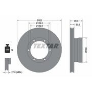Textar 2 x Internally Vented Brake Discs 93086400