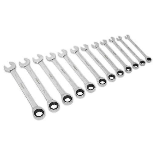 Sealey Ratchet Combination Spanner Set 12pc Metric S0634 Siegen by Sealey - Dynamic Drive