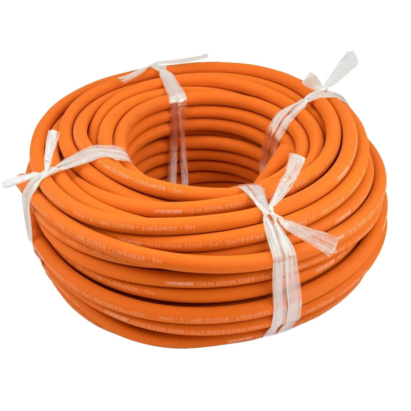 Hydraflex 50m x 8mm Orange Gas Hose BS3212/2