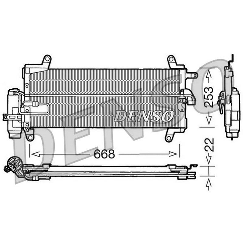 Denso Air Conditioning Condenser fits Fiat Punto 1993-2000 1.1 1.2 1.6