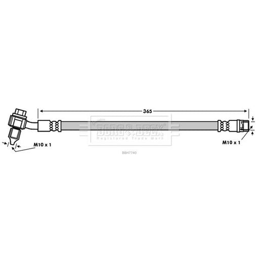 Borg & Beck Brake Hydraulic Hose Line Rear Right BBH7740