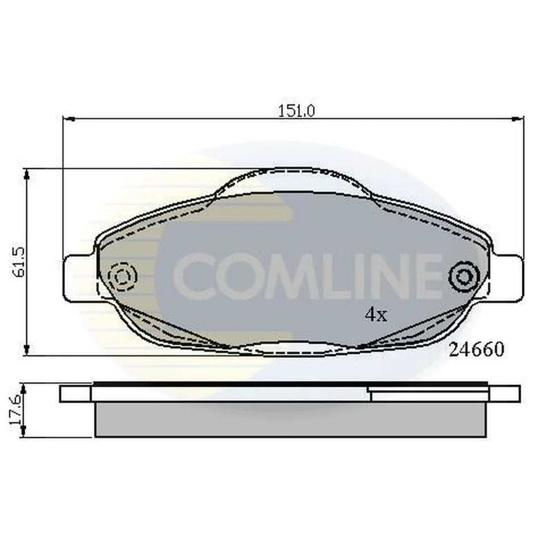 Comline 4 x Front Brake Pad Set fits Peugeot 3008 2009-2016