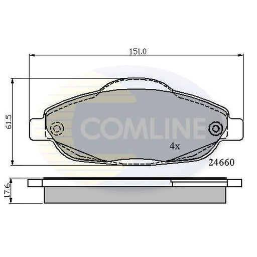 Comline 4 x Front Brake Pad Set fits Peugeot 3008 2009-2016