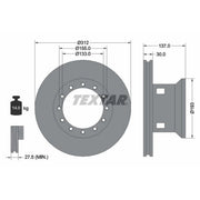 Textar 2 x Internally Vented Brake Discs 93084200