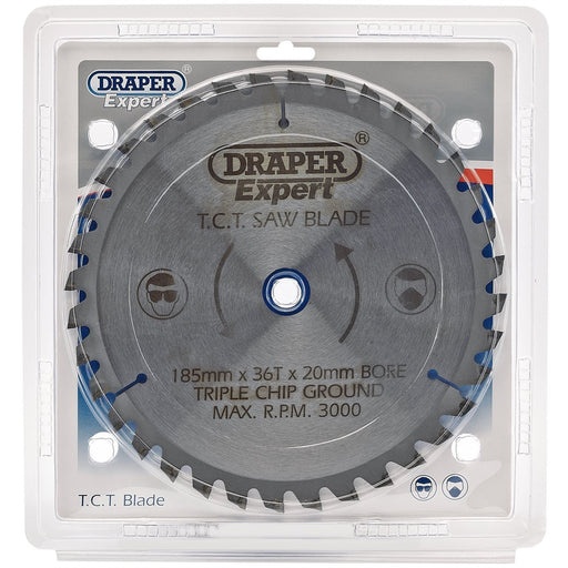 Draper Expert TCT Saw Blade, 185 x 20mm, 36T 03637 Draper - Dynamic Drive