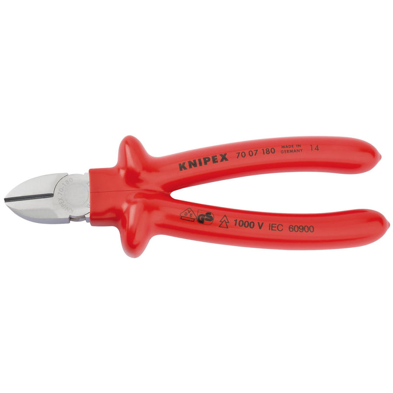 Draper Knipex 70 07 180 Fully Insulated S Range Diagonal Side Cutter, 180mm Draper - Dynamic Drive