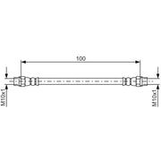Bosch Brake Hydraulic Hose Line Right fits BMW 5 1995-2003
