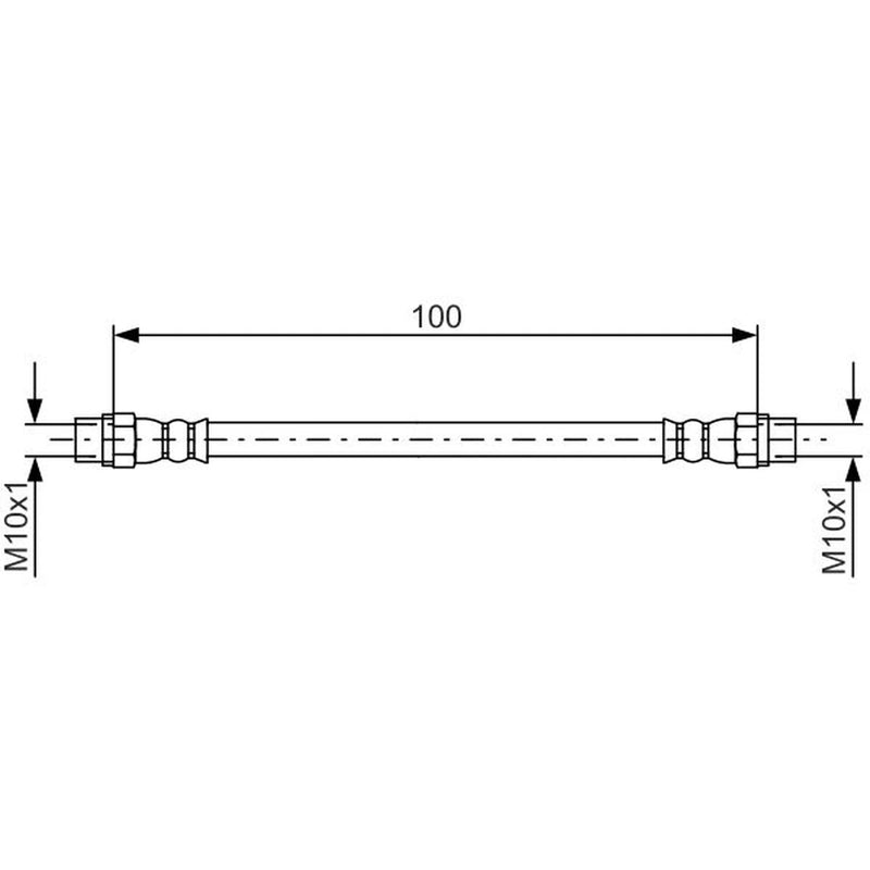 Bosch Brake Hydraulic Hose Line Right fits BMW 5 1995-2003