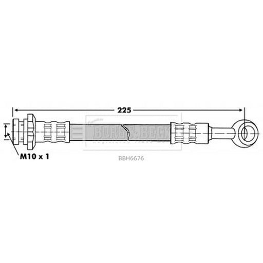 Borg & Beck Brake Hydraulic Hose Line Rear Right BBH6676