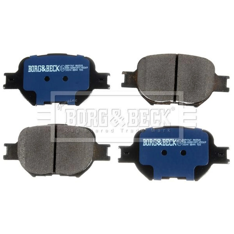 Borg & Beck Front Brake Vented Discs & Pads fits Toyota Corolla 2002-2007 2.0