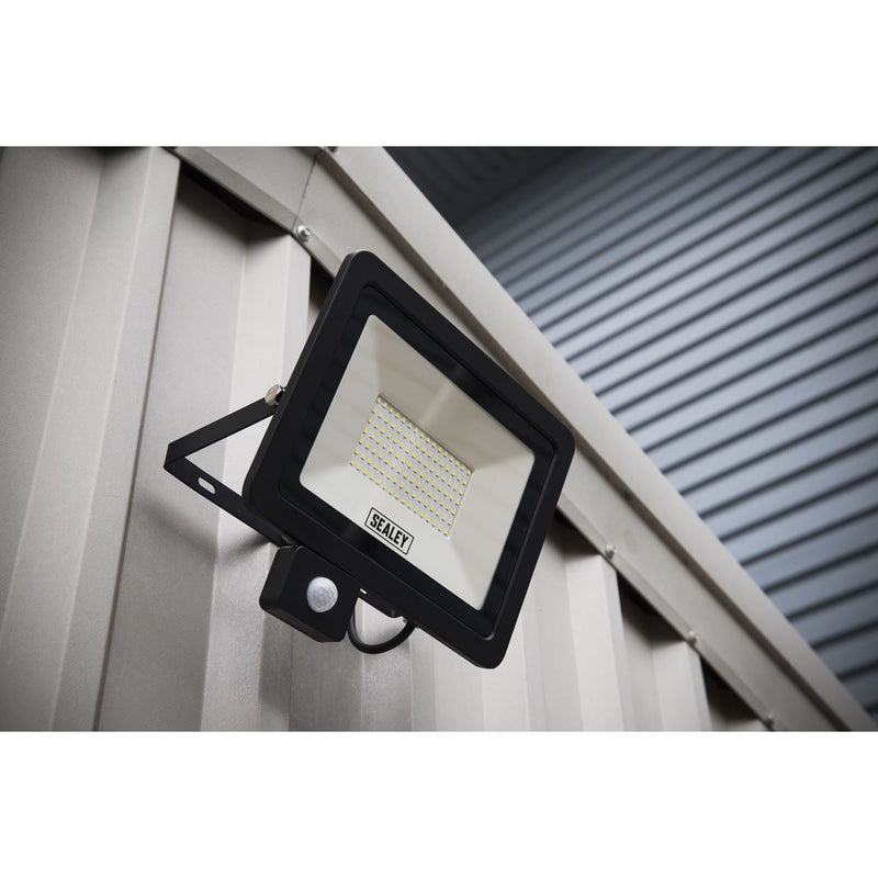 Sealey Extra Slim Floodlight with PIR Sensor 100W SMD LED LED115PIR Sealey - Dynamic Drive