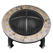 Dellonda 30" Deluxe Traditional Style Fire Pit Outdoor Heater - Slate Dellonda  - Dynamic Drive