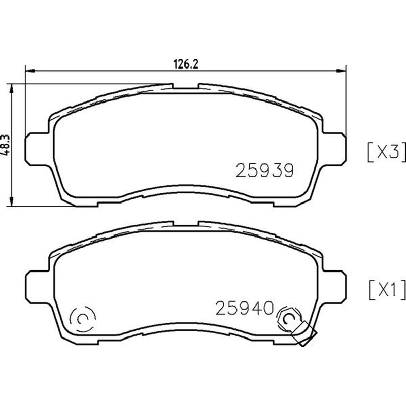 Brembo 4 x Front Brake Pad Set fits Mazda 2 2007-2015 1.3 1.4 1.5 1.6