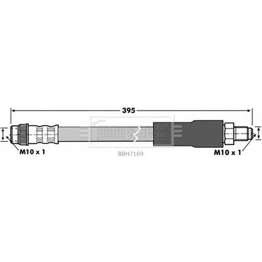Borg & Beck Brake Hydraulic Hose Line Front Right BBH7169