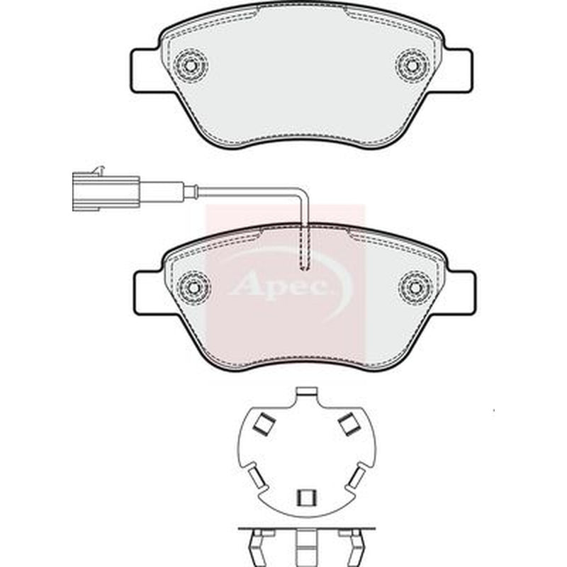 Apec Front Brake Pad Set fits Alfa Romeo Mito 2008-2018 0.9 1.4