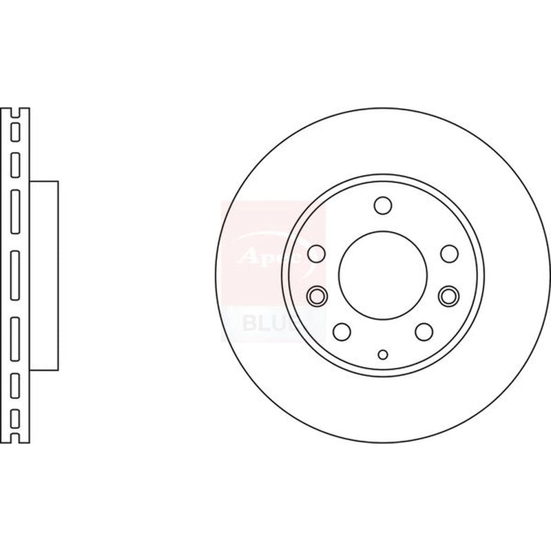 Apec 2 x Vented Front Brake Discs SDK6180-x2