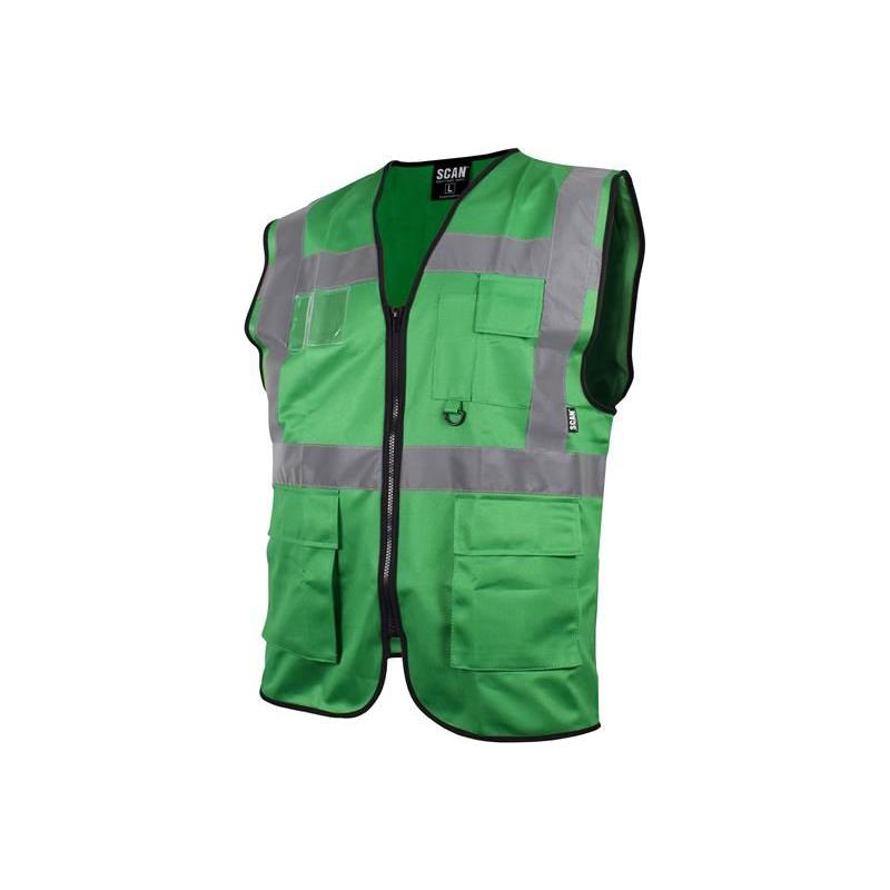 Scan Hi-Vis Utility Green Waistcoat - L (44in) Scan - Dynamic Drive