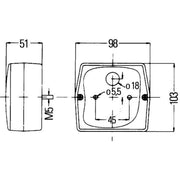Hella Tail Light / Lamp P21/5W Right