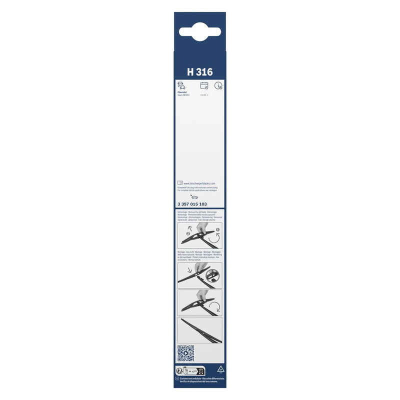 Bosch Conventional Wiper Blade 300mm — H316 fits Chevrolet Spark 2010 on 1.0 1.2