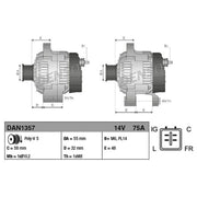 Denso Car Alternator 12V DAN1357