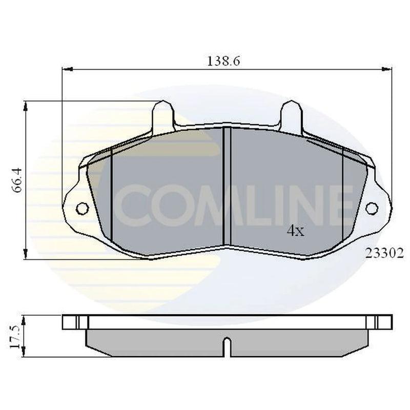 Comline 4 x Front Brake Pad Set fits Opel Movano A 1999-2001 1.9 2.2 2.5 2.8