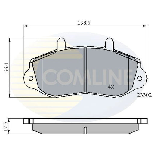 Comline 4 x Front Brake Pad Set fits Opel Movano A 1999-2001 1.9 2.2 2.5 2.8