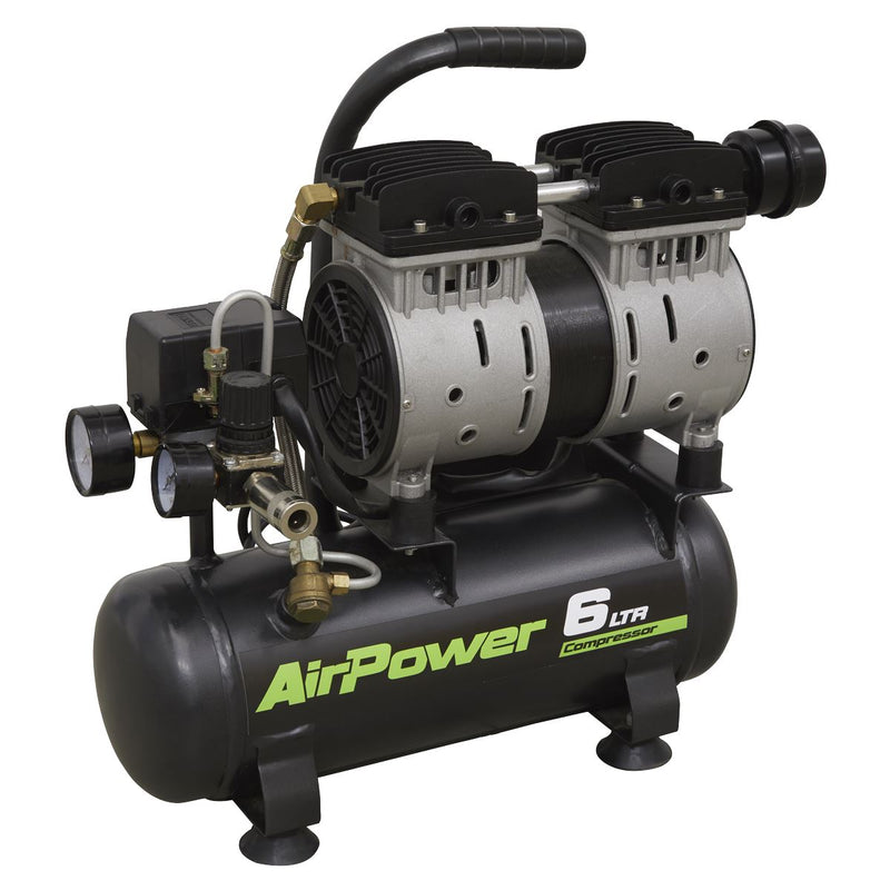 Sealey Low Noise Air Compressor 6L Direct Drive 0.7hp SAC0607S Sealey - Dynamic Drive