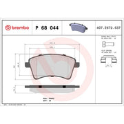Brembo 4 x Front Brake Pad Set fits Mercedes-Benz Citan Dualiner 2012-2021