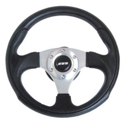 340mm Black Leather Steering Wheel + Boss fits Peugeot 605 1990>1996 Mountney Classic  - Dynamic Drive