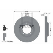 Textar 2 x Vented Front Brake Discs 92234500-x2