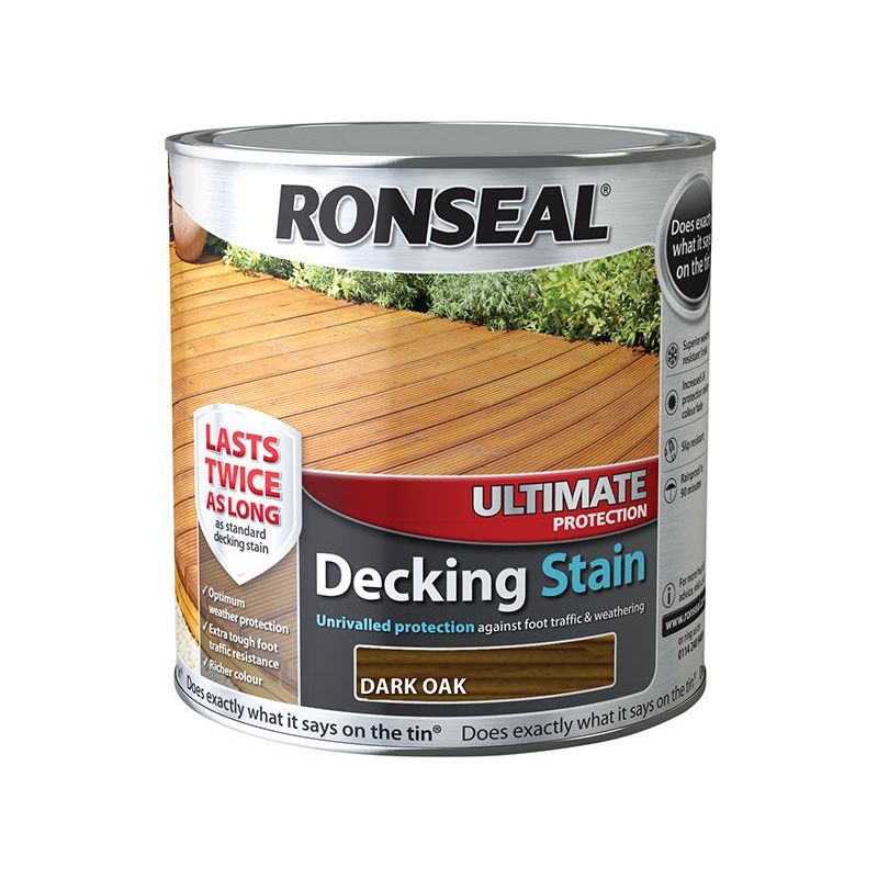 Ronseal Ultimate Protection Decking Stain Dark Oak 2.5 litre Ronseal - Dynamic Drive