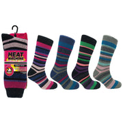 Ladies thermal insulated striped socks (assorted colours) 2628 UK Camping And Leisure - Dynamic Drive