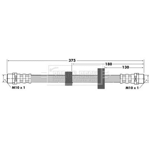 Borg & Beck Brake Hydraulic Hose Line Front Right BBH6869