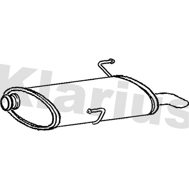 Klarius Box With Tail Pipe Rear fits Peugeot 206 Sw 2002-2007 1.6 2.0