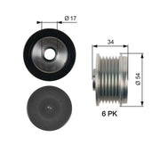 Gates Alternator Overrunning Freewheel Clutch OAP7135