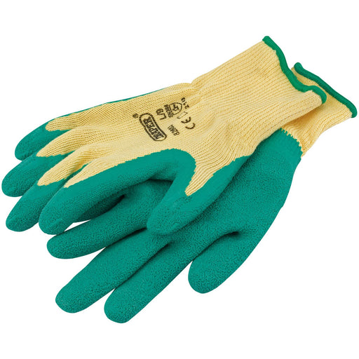 Draper Heavy Duty Latex Coated Work Gloves, Large, Green 82603 Draper - Dynamic Drive