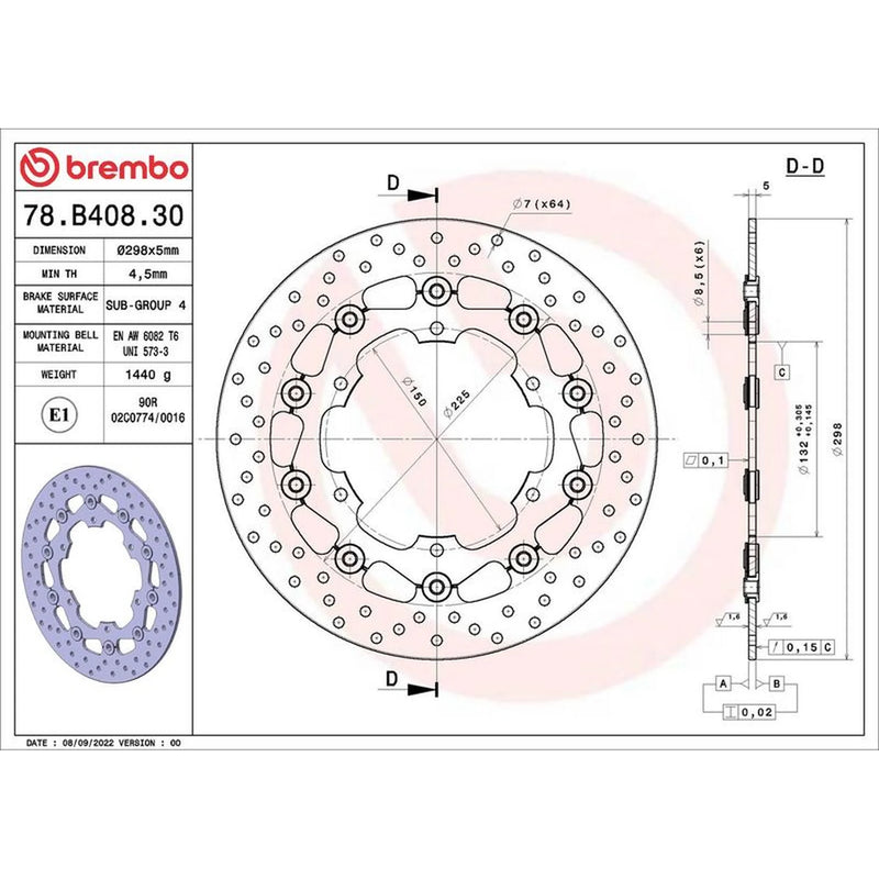 Brembo Front Brake Floating Brake Disc Discs & Pads fits Yamaha Xt 2004 on