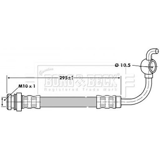 Borg & Beck Brake Hydraulic Hose Line Rear Left BBH6808