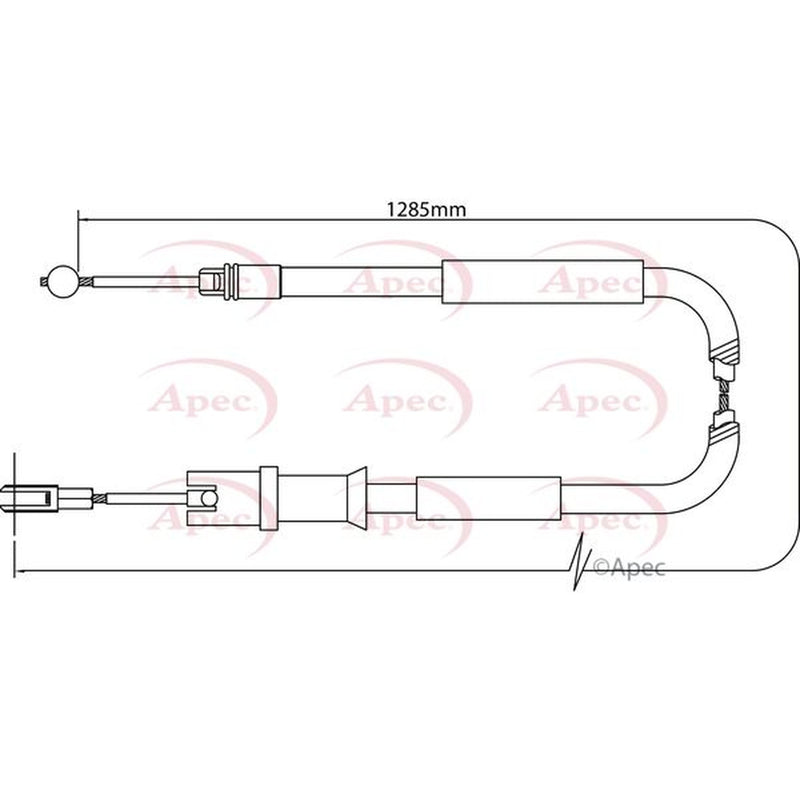 Apec Handbrake Cable Left Rear fits Mercedes-Benz Viano 2003-2004