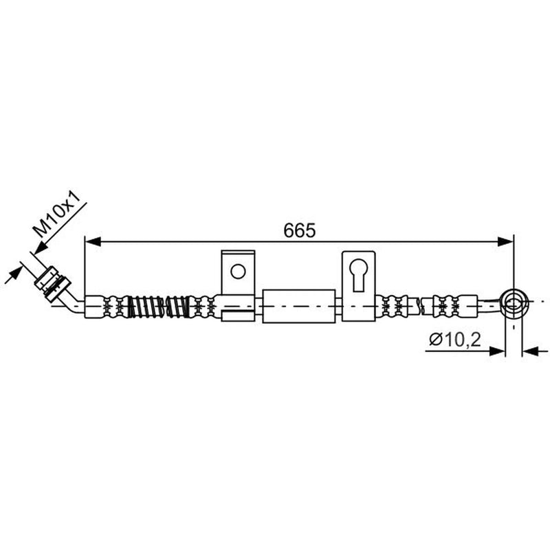 Bosch Brake Hydraulic Hose Line Front Left fits Kia Sorento I 2002-2011