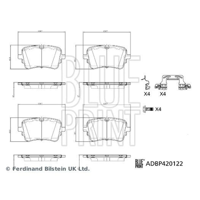 Blue Print Rear Brake Pad Set ADBP420122