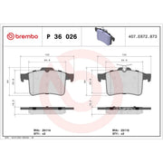 Brembo 4 x Rear Brake Pad Set fits Jaguar Xf I 2009-2015 5.0