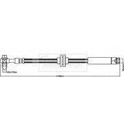 Borg & Beck Brake Hydraulic Hose Line Front Right BBH8383