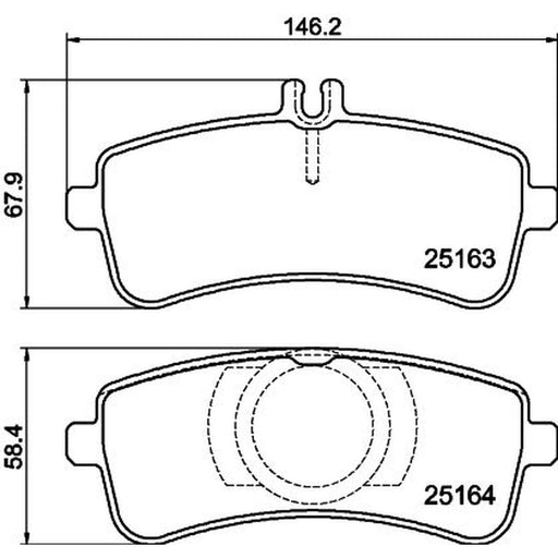 Mintex Rear Brake Pad Set fits Mercedes-Benz AMG GT 2018-2021