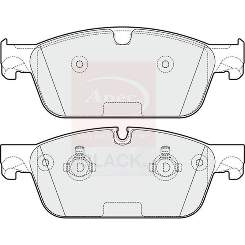 Apec Black Front Brake Pad Set fits Mercedes-Benz Gl-Class 2012-2015