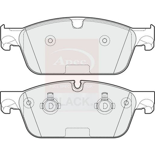 Apec Black Front Brake Pad Set fits Mercedes-Benz Gl-Class 2012-2015