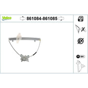 Valeo Electric Window Regulator Lifter Left Front 861084