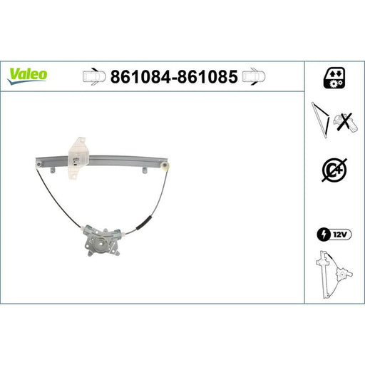 Valeo Electric Window Regulator Lifter Left Front 861084
