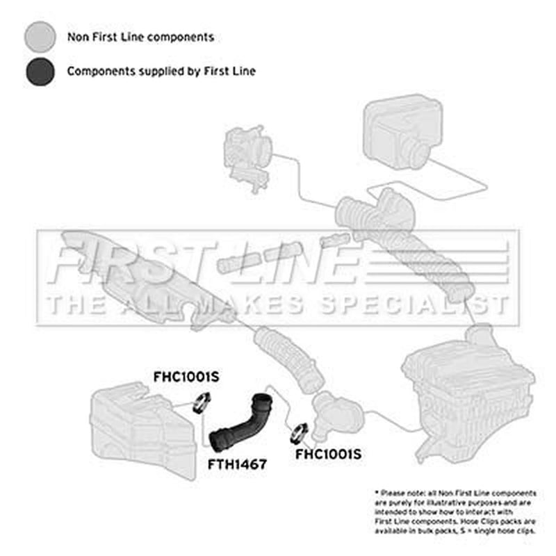 First Line Air Filter Intake Hose fits Fiat Brava 1995-2001 1.4 1.6 1.8 1.9