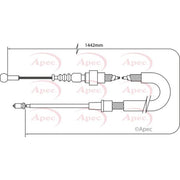 Apec Handbrake Cable Left Rear fits Citroën C2 2003-2012 1.1 1.4
